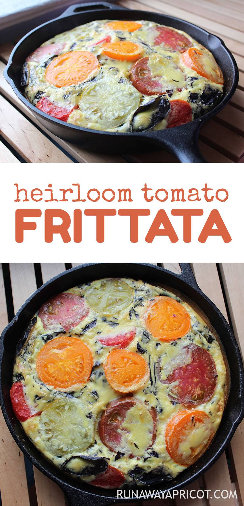 Heirloom Tomato Frittata. The perfect main dish for a summer brunch. Easy to make but it's a stunner when entertaining.