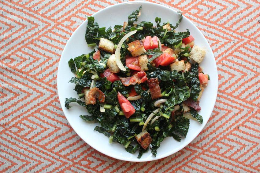 Bacon Kale Panzanella // Runaway Apricot