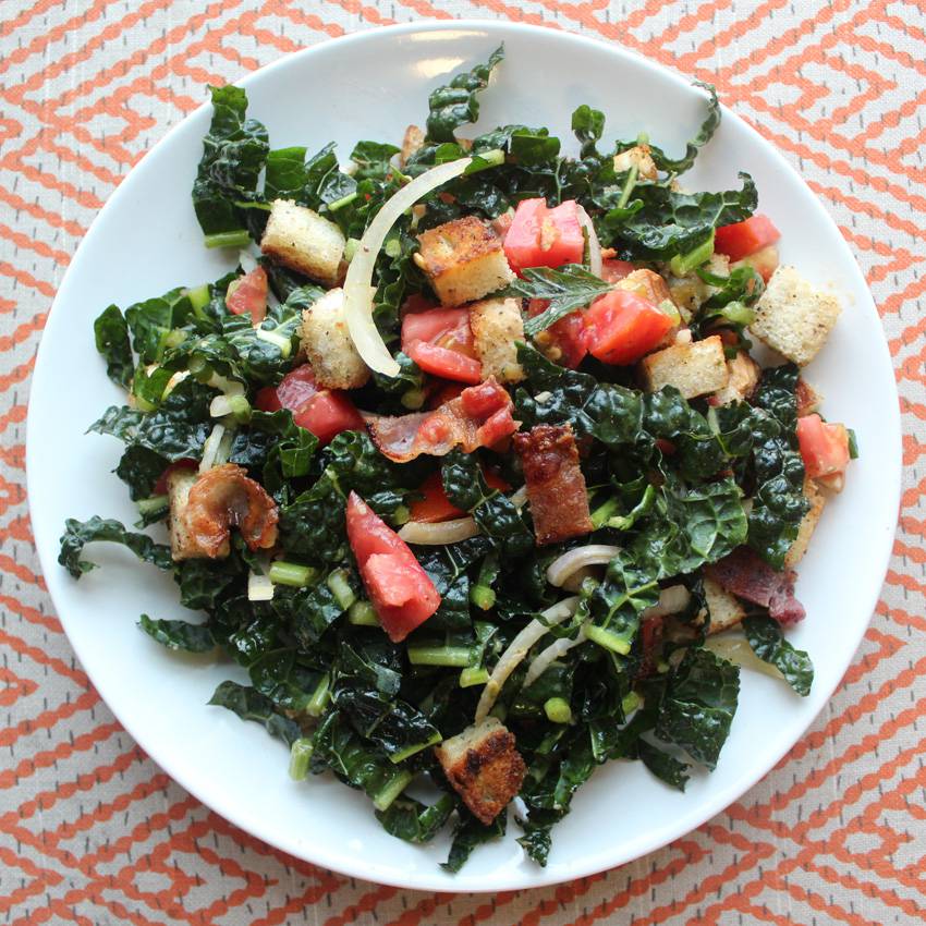 Bacon Kale Panzanella // Runaway Apricot