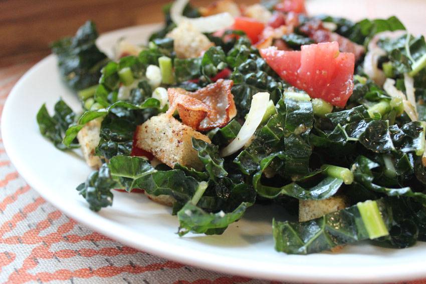 Bacon Kale Panzanella // Runaway Apricot