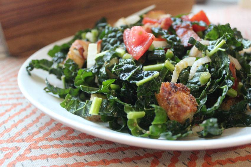 Bacon Kale Panzanella // Runaway Apricot