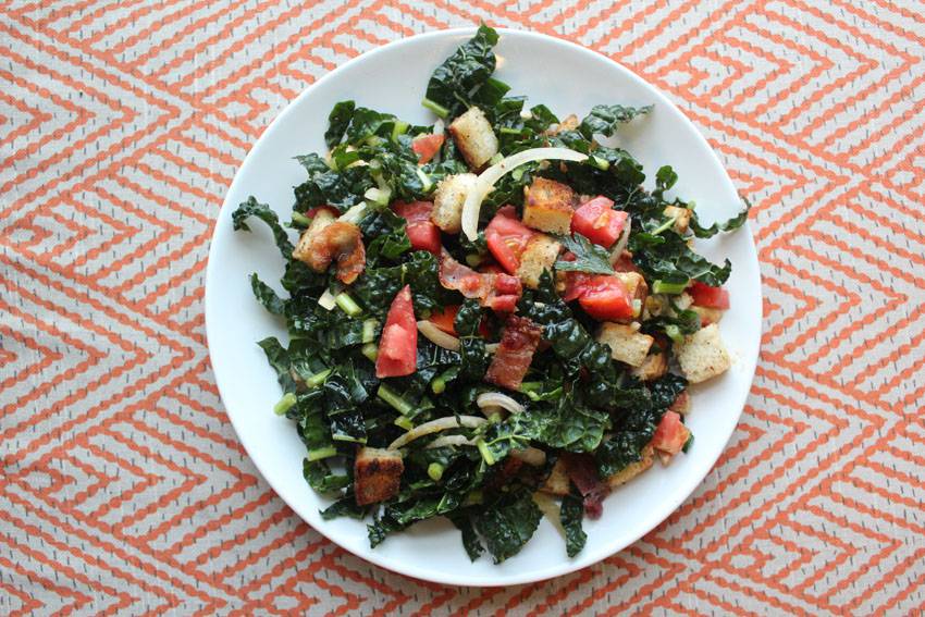 Bacon Kale Panzanella // Runaway Apricot