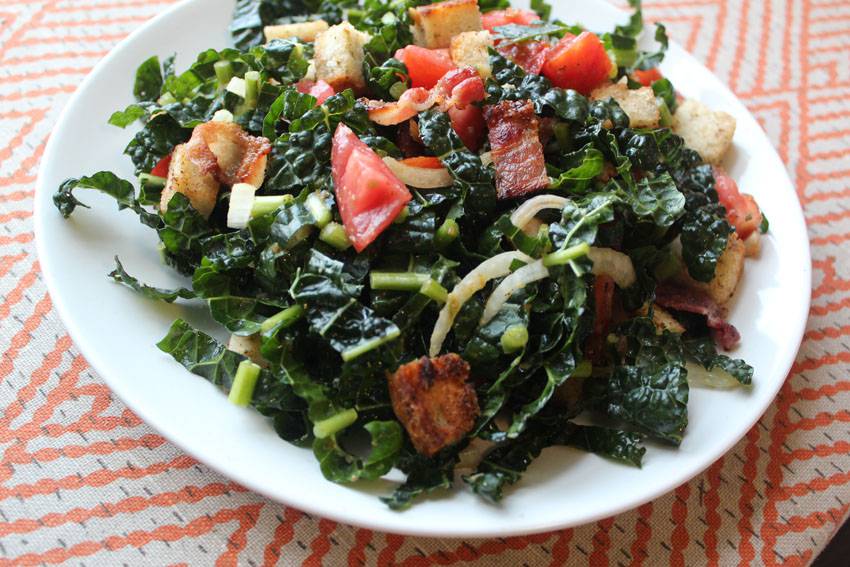 Bacon Kale Panzanella // Runaway Apricot