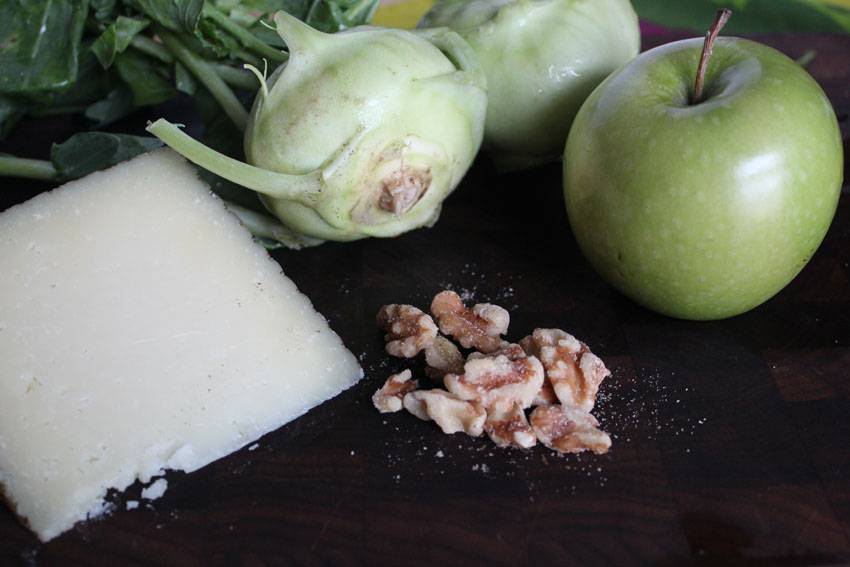 Kohlrabi and Apple Salad with Manchego and Walnuts // Runaway Apricot