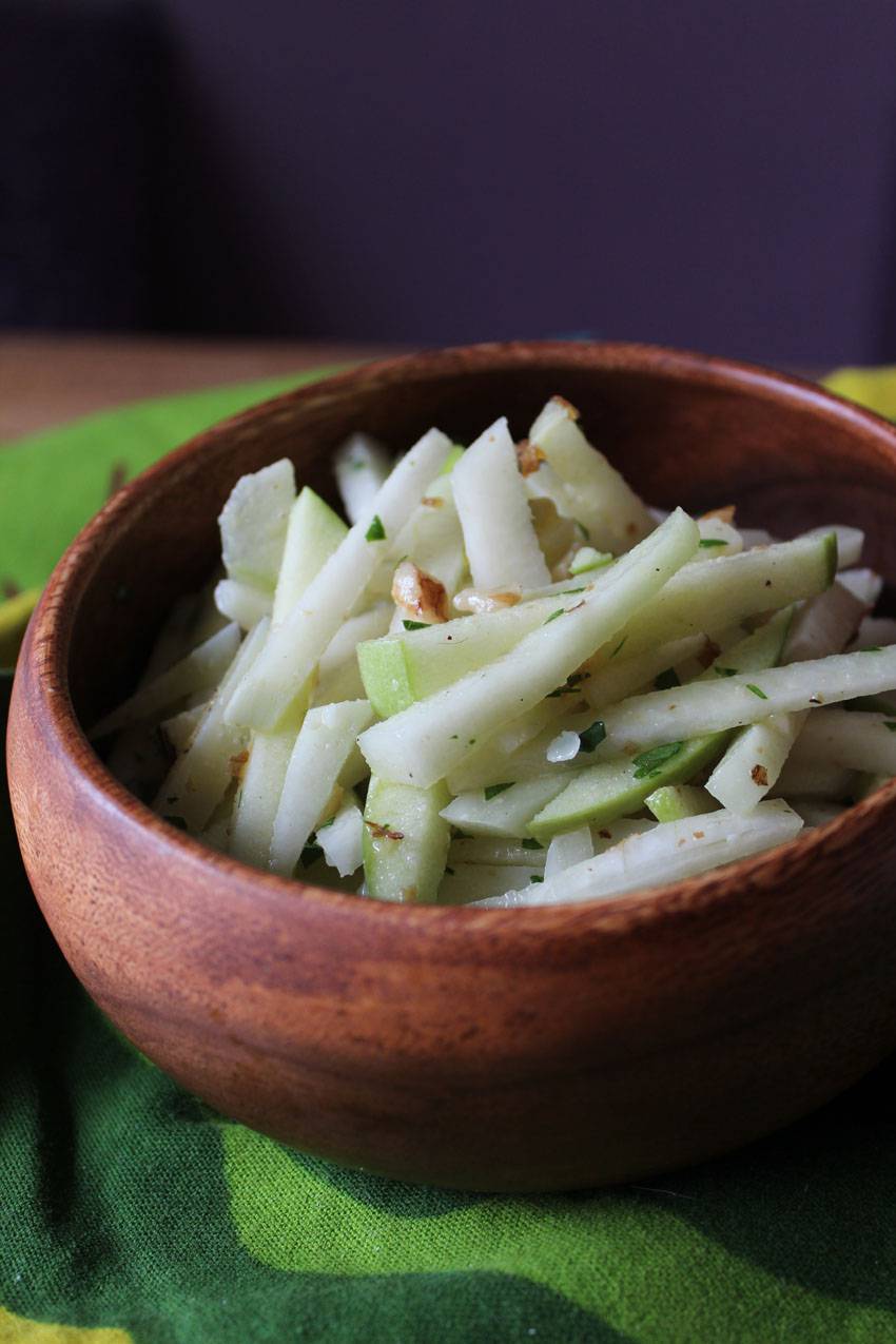 Kohlrabi and Apple Salad with Manchego and Walnuts // Runaway Apricot