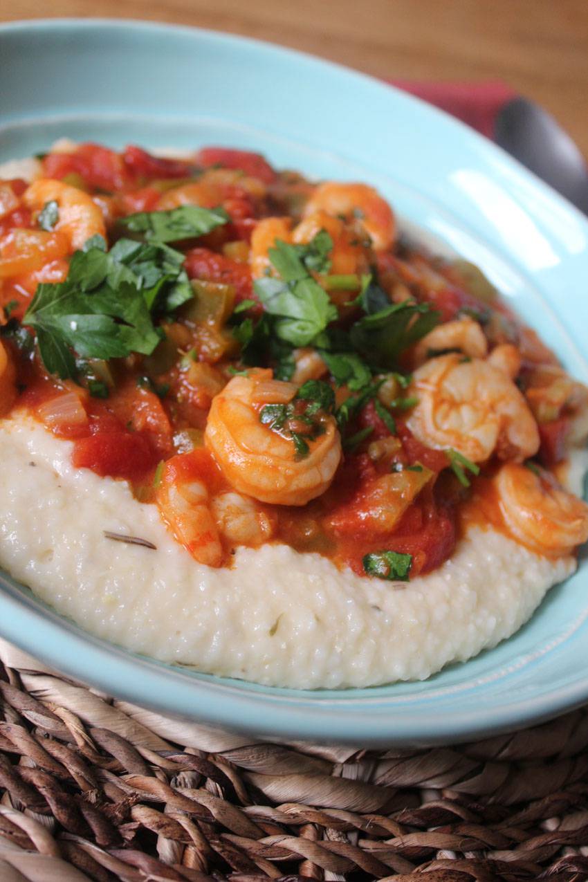 Shrimp Creole and Cheddar Grits | Runaway Apricot