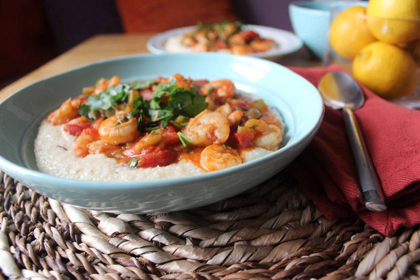 Shrimp Creole and Cheddar Grits | Runaway Apricot