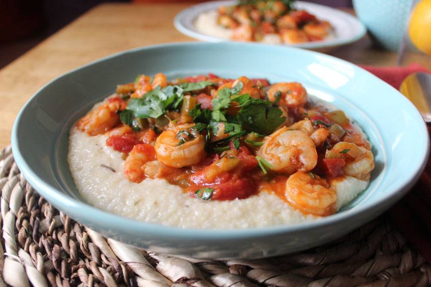 Shrimp Creole and Cheddar Grits | Runaway Apricot