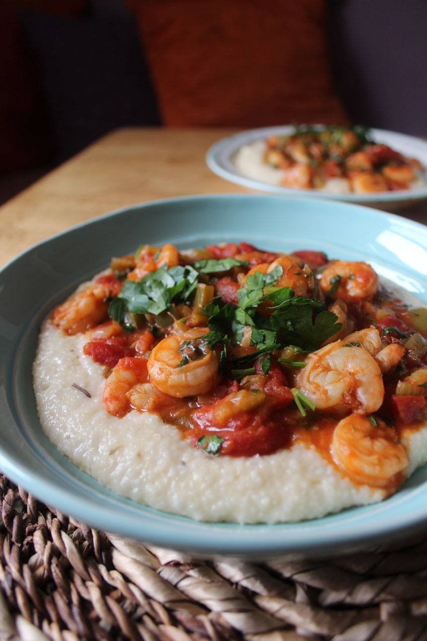 Shrimp Creole and Cheddar Grits | Runaway Apricot