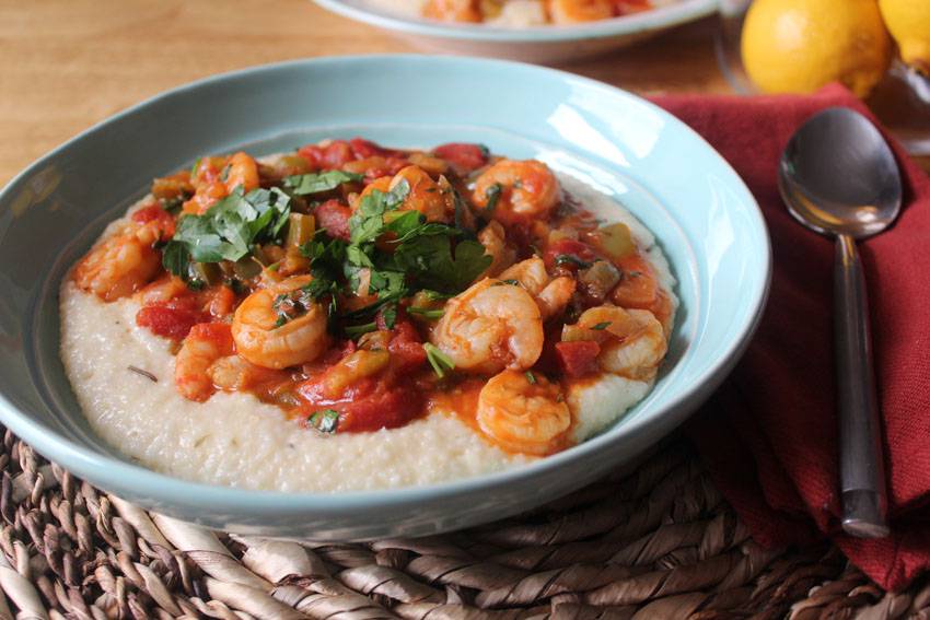 Shrimp Creole and Cheddar Grits | Runaway Apricot