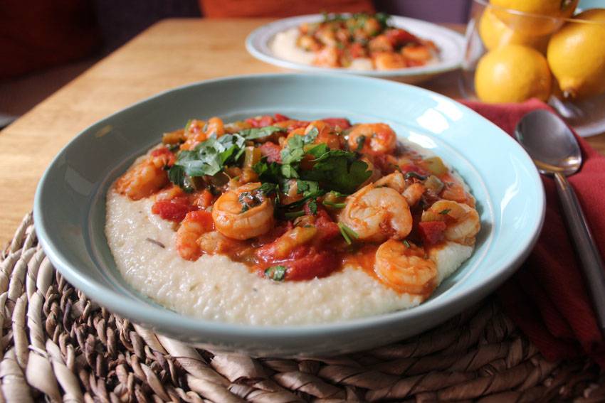 Shrimp Creole and Cheddar Grits | Runaway Apricot