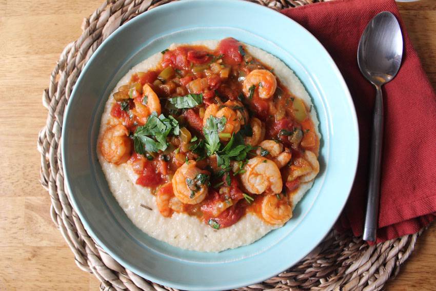 Shrimp Creole and Cheddar Grits | Runaway Apricot