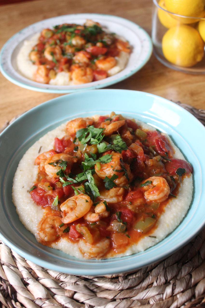 Shrimp Creole and Cheddar Grits | Runaway Apricot