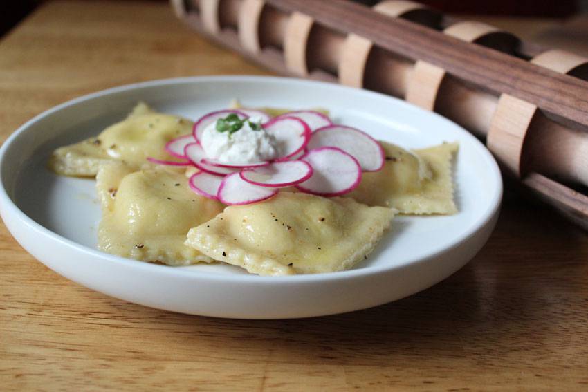 Ricotta-Goat Cheese Ravioli with Radishes | Runaway Apricot