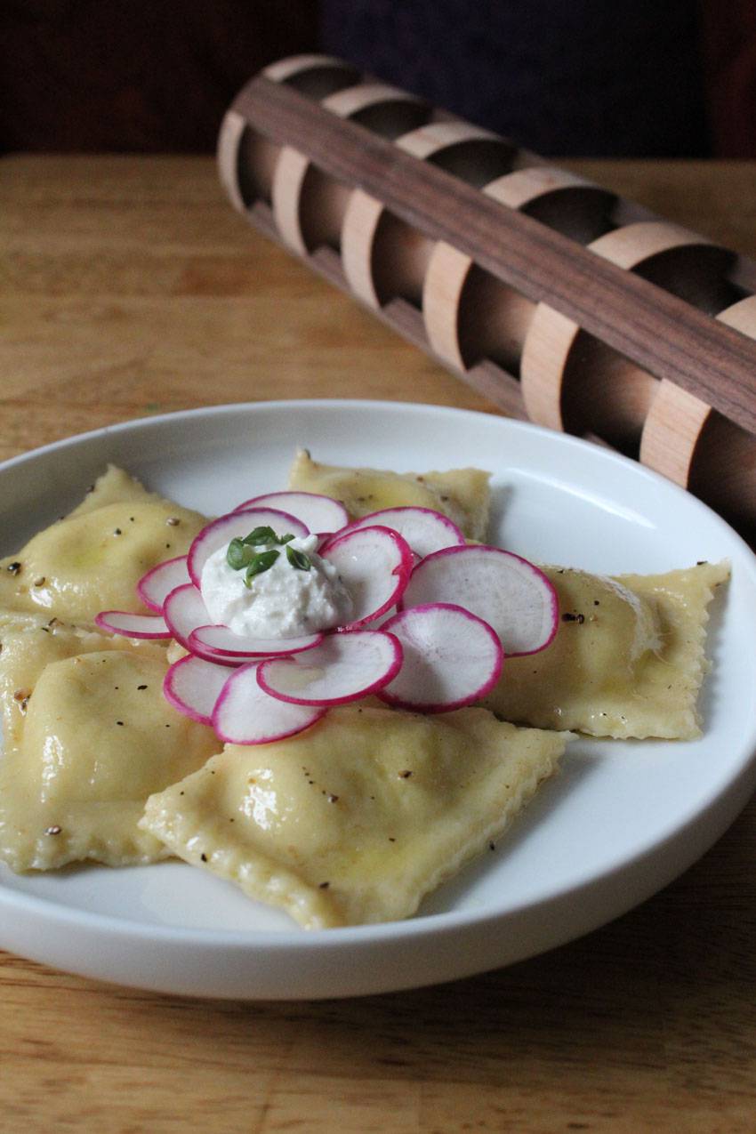 Ricotta-Goat Cheese Ravioli with Radishes | Runaway Apricot