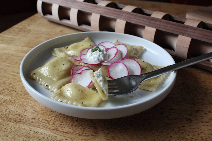 Ricotta-Goat Cheese Ravioli with Radishes | Runaway Apricot