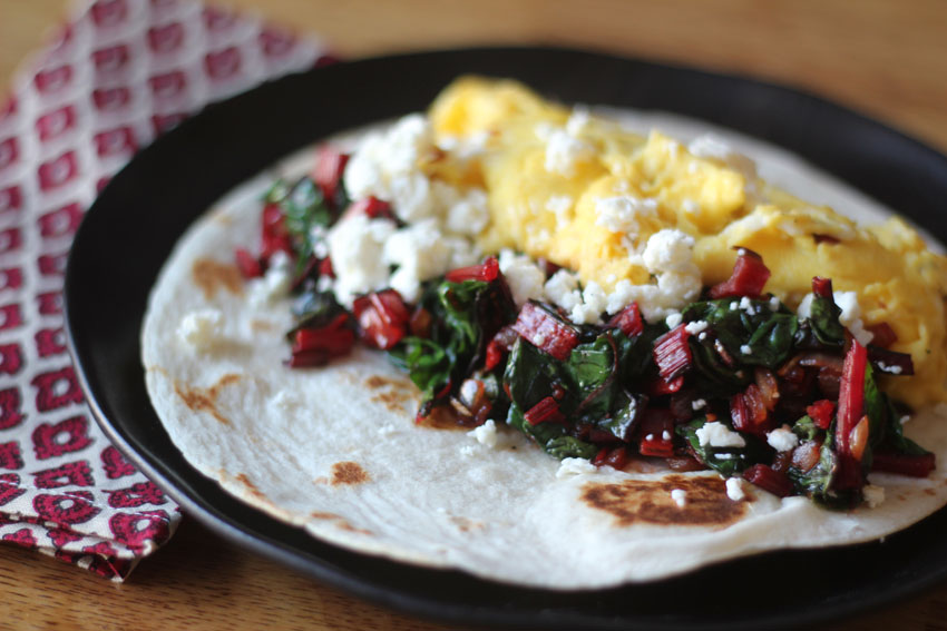 Chard and Feta Breakfast Tacos | Runaway Apricot