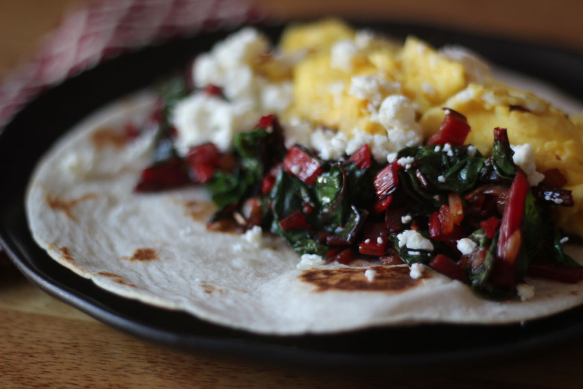 Chard and Feta Breakfast Tacos | Runaway Apricot