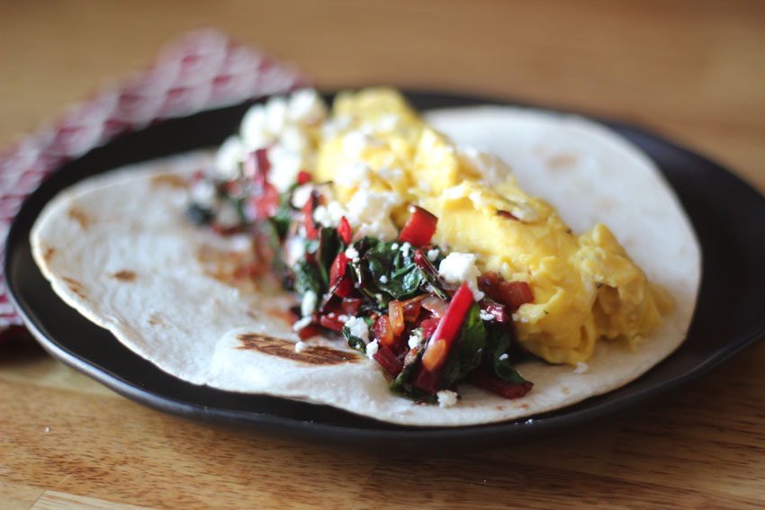 Chard and Feta Breakfast Tacos | Runaway Apricot