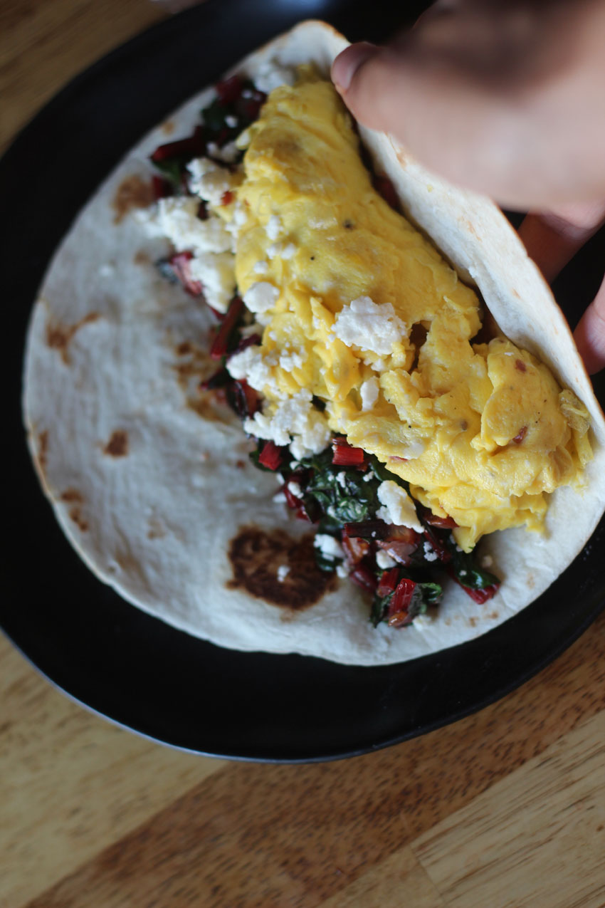 Chard and Feta Breakfast Tacos | Runaway Apricot