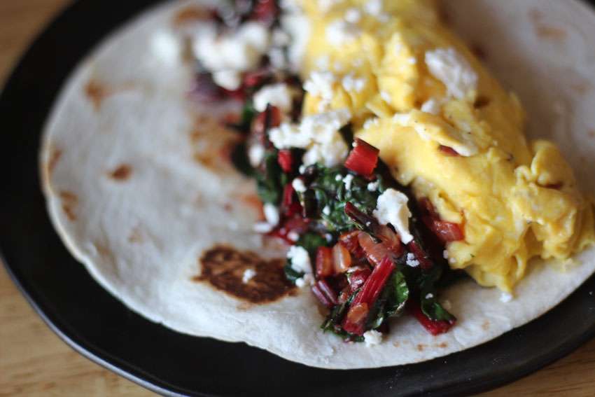 Chard and Feta Breakfast Tacos | Runaway Apricot