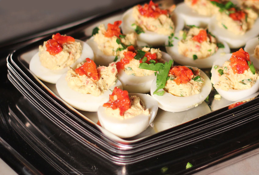 Soul Food Picnic - Roasted Red Pepper Deviled Eggs