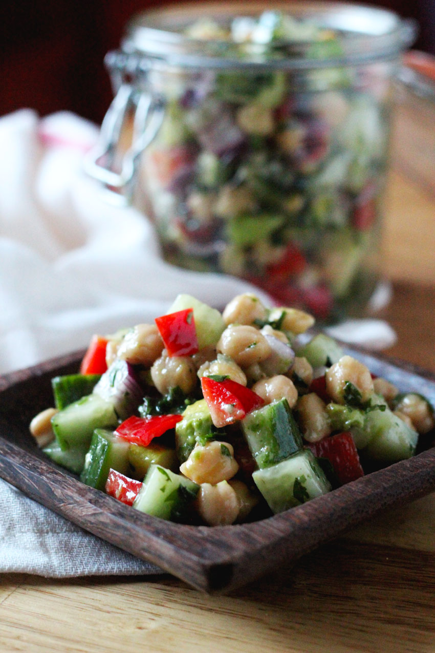 Chopped Chickpea Salad with Avocado and Apple