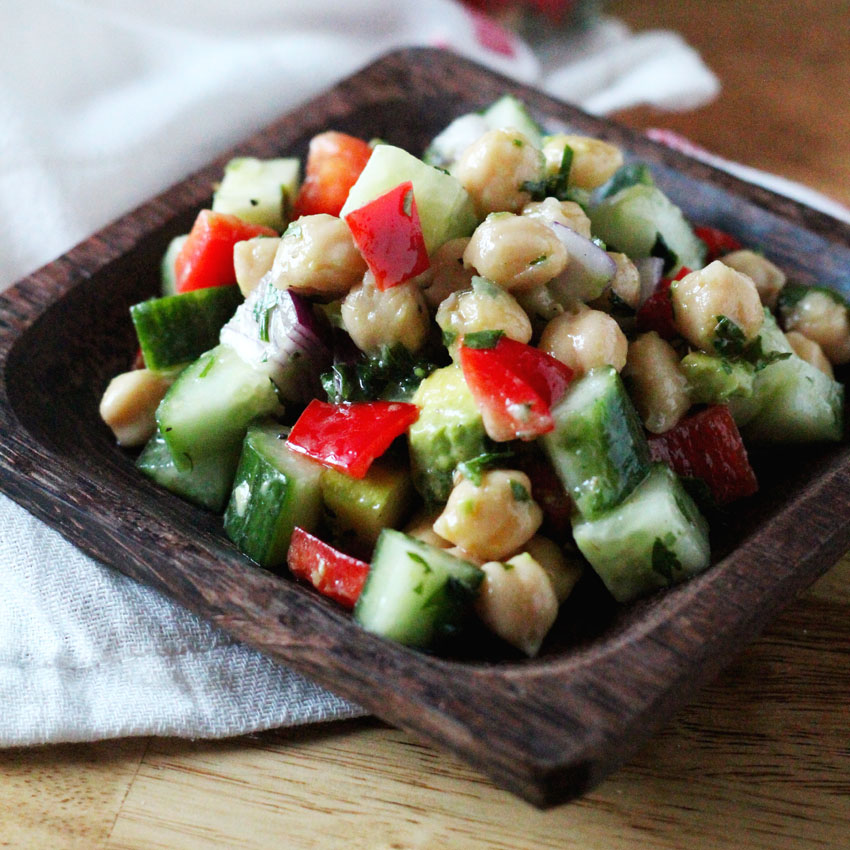 Chopped Chickpea Salad with Avocado and Apple