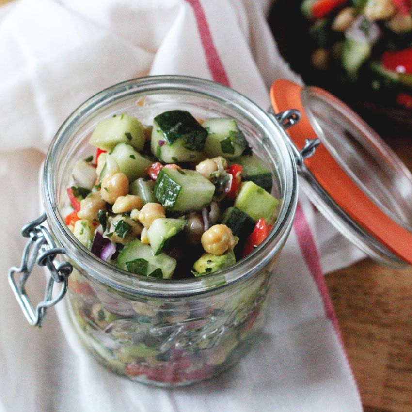 Chopped Chickpea Salad with Avocado and Apple