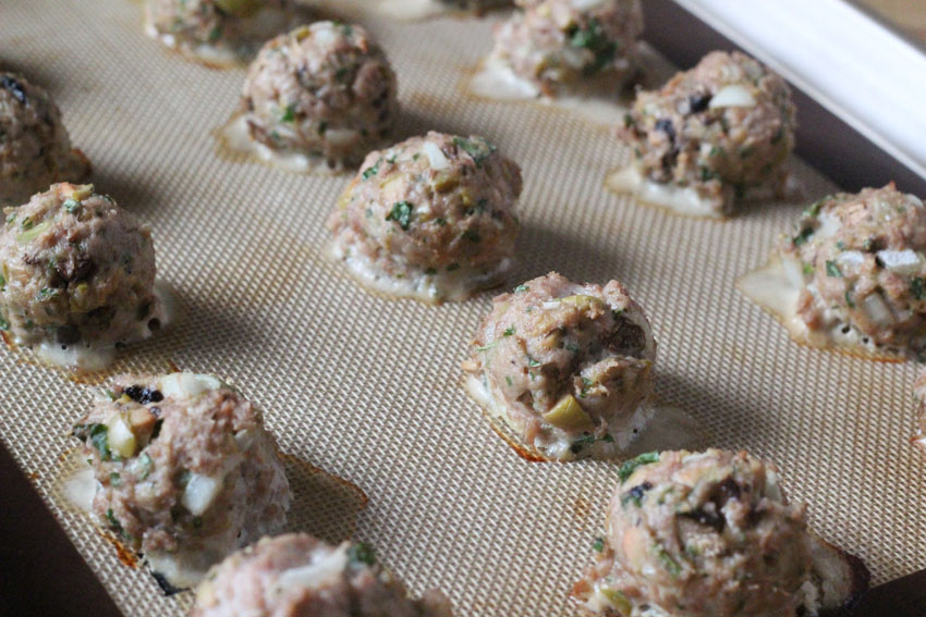 Turkey-Mushroom Meatballs with Olives | Runaway Apricot