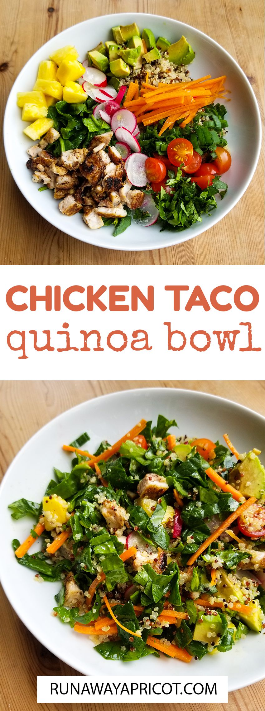 Chicken Taco Quinoa Bowl - Runaway Apricot