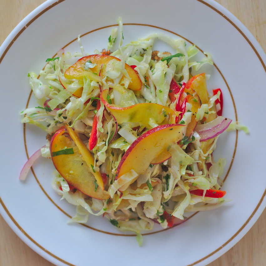 Peach and Cabbage Slaw