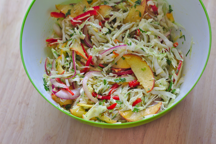 Peach and Cabbage Slaw