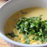 Sweet Corn Chowder with Poblanos and Shrimp