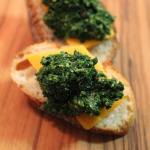 Food for the Grown-Up Prom: Bruschetta of Collard Green and Pecan Pesto and Cheddar