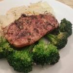 Scalloped Potatoes, Seared Pork, and Steamed Broccoli