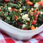 An Innovation Picnic: Kale Summer Salad with Tomatoes, Corn and Feta