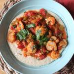 Shrimp Creole and Cheddar Grits