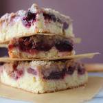 Cherry Rhubarb Crumb Cake