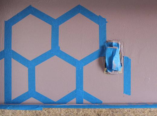 How To Paint a Geometric Tile Kitchen Backsplash | Runaway Apricot